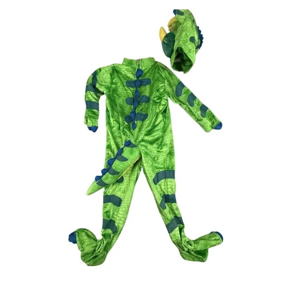 Spooktacular Creations Costume Unisex Small Green Dinosaur Triceratops Halloween